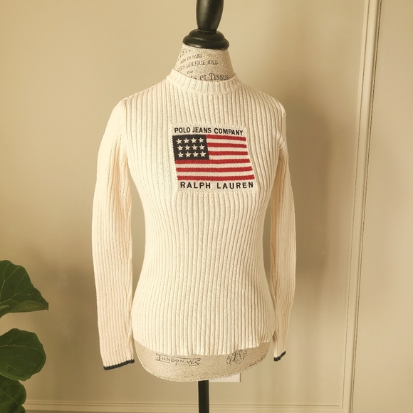 Polo jeans co. Sweaters - Vintage Polo jeans company Ralph Lauren Women's knit sweater sz.S